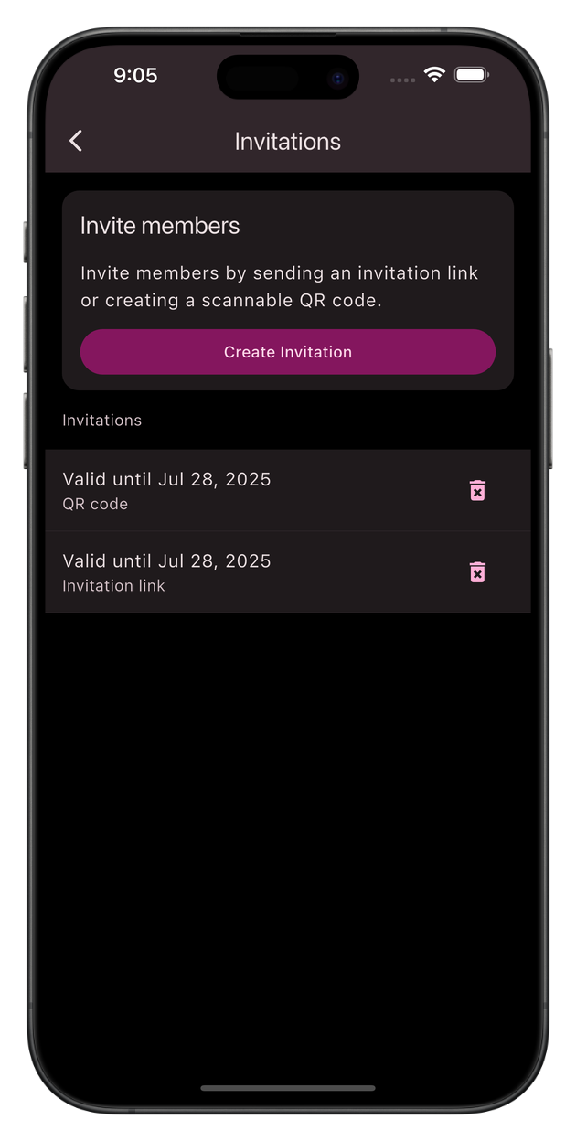 Screenshot invitations