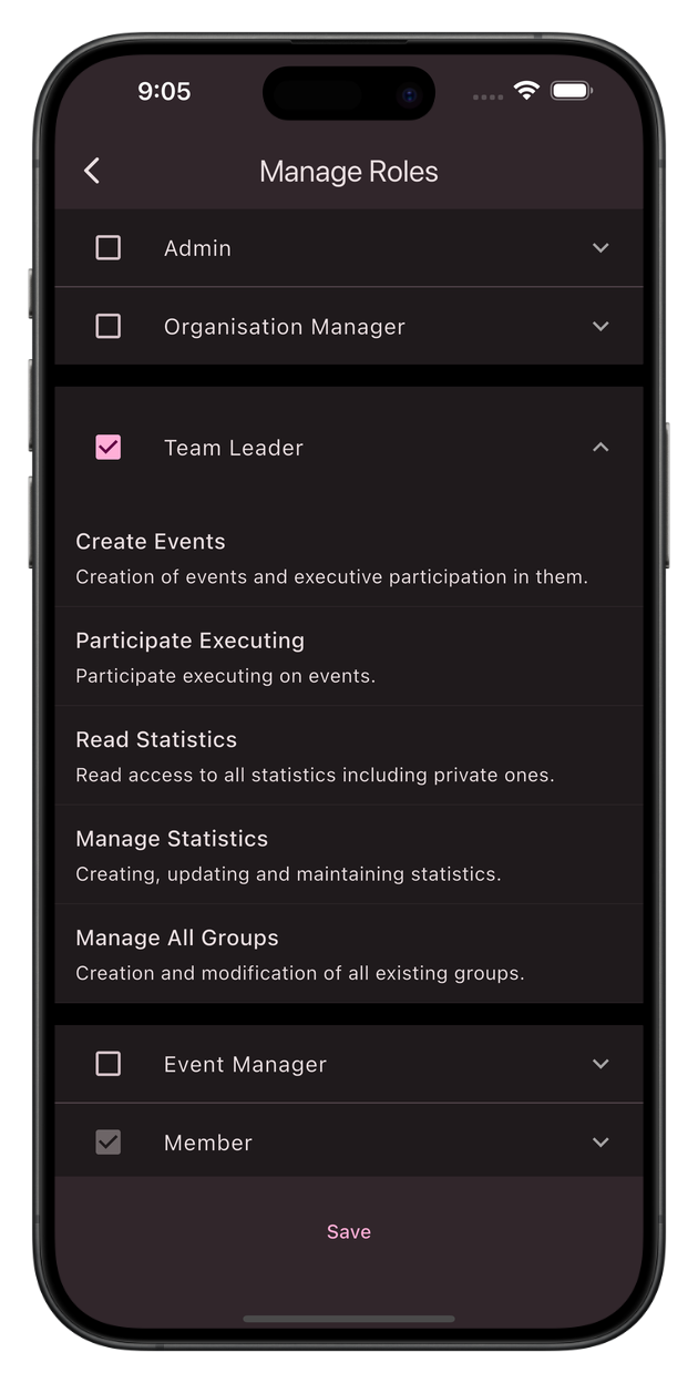 Screenshot roles