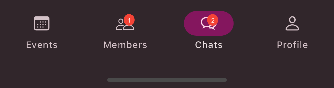 Chats on the navigation bar