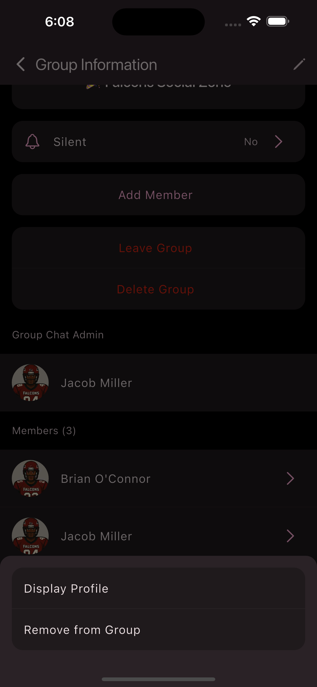 Remove member from group chat