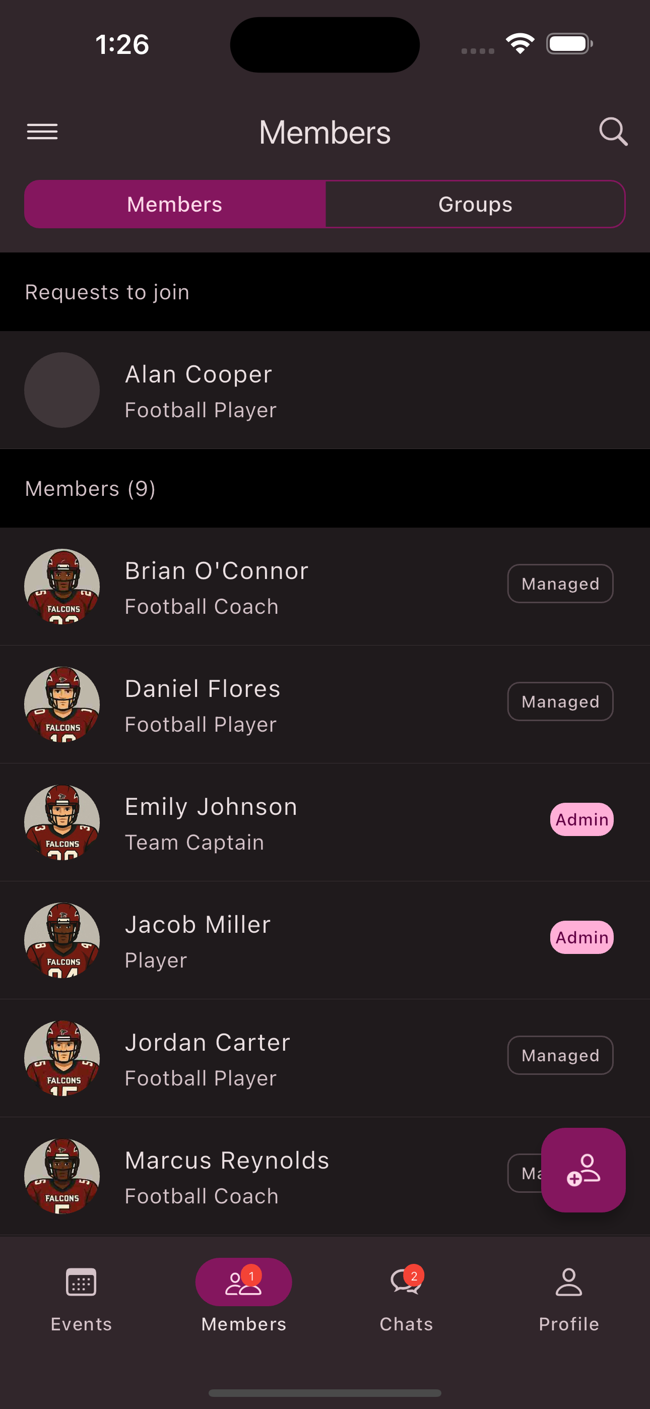 Join request in list