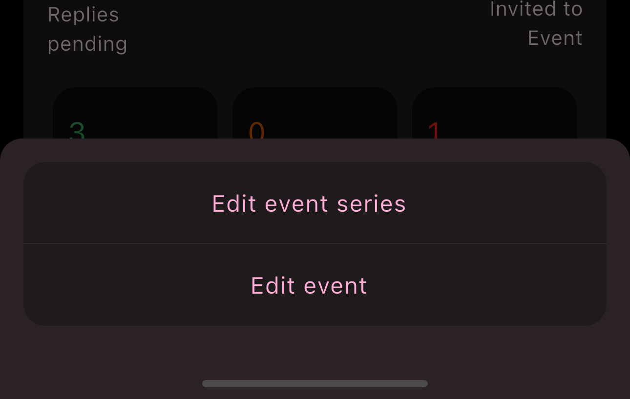 Edit single or recurring event