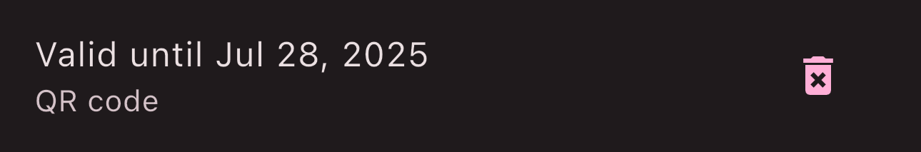 Delete invitation button