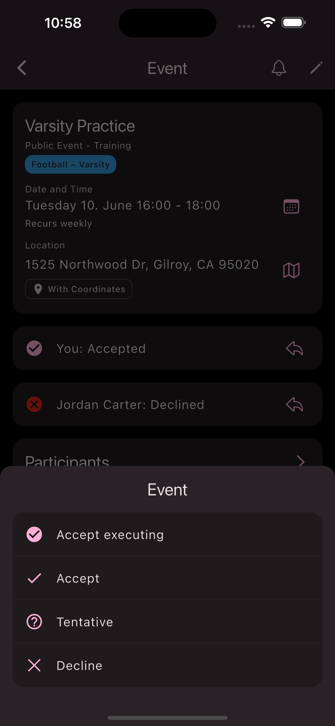 Event responses