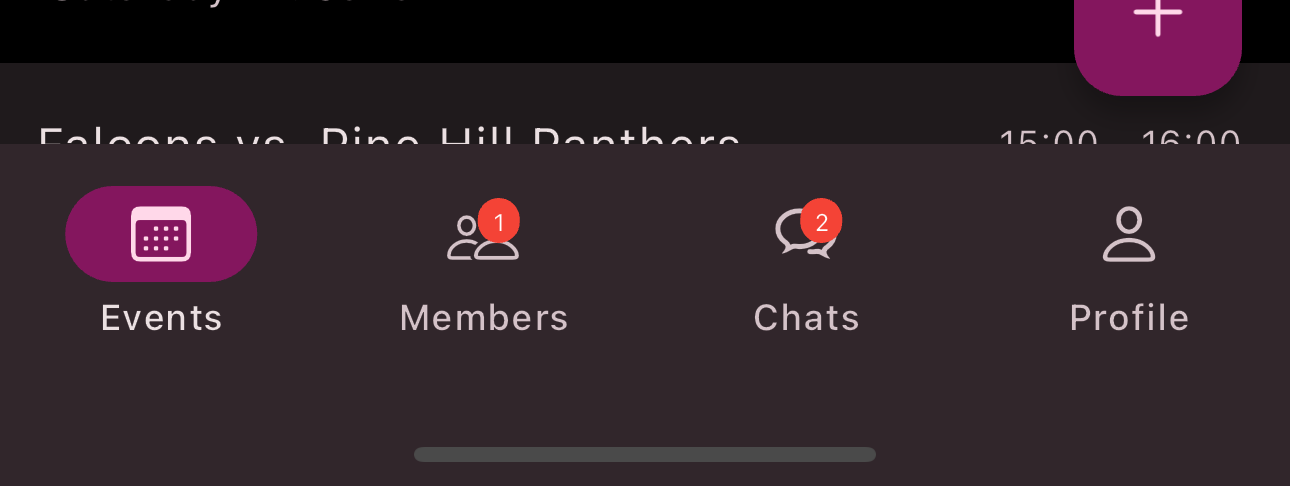 Events on the navigation bar