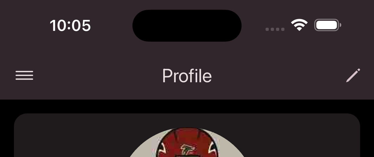 Edit button top navigation bar