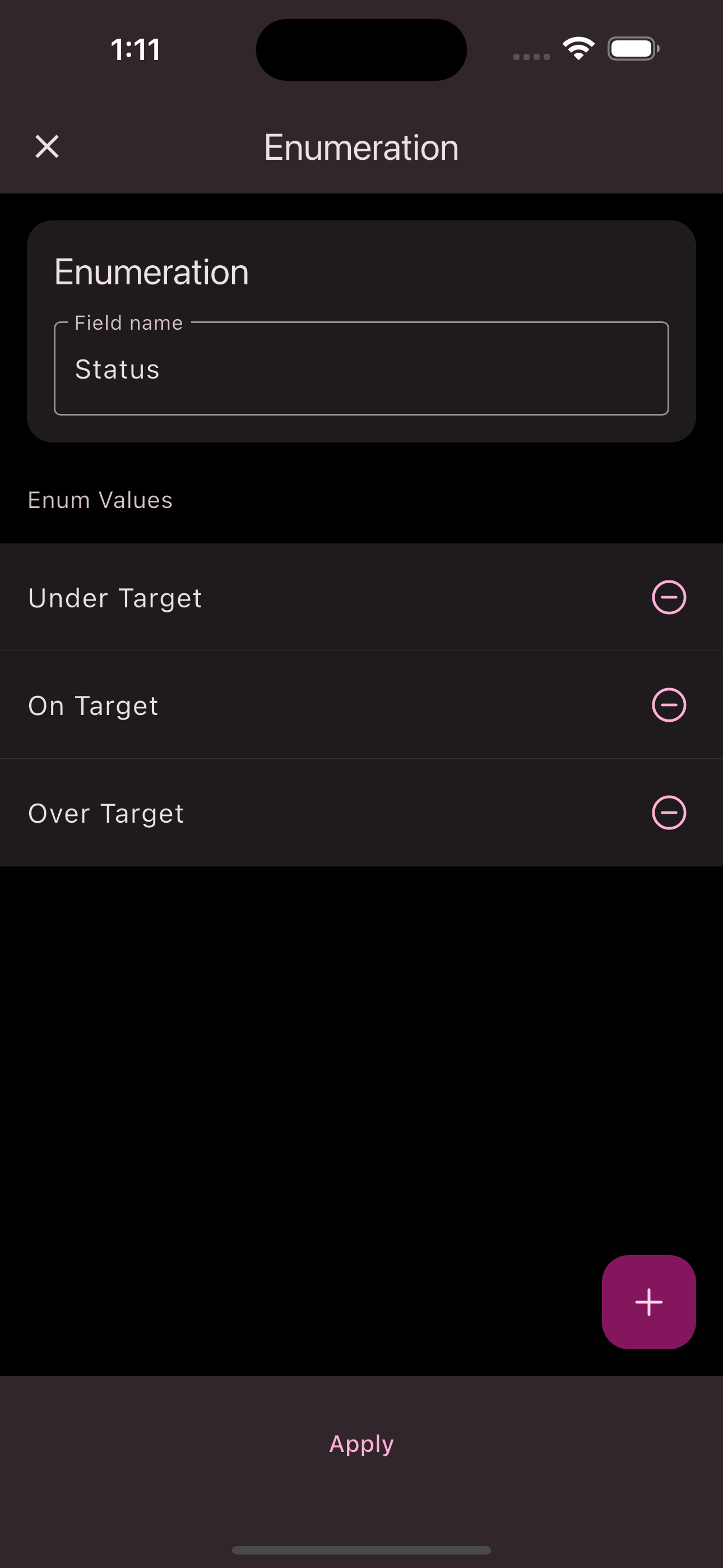 Enumeration data type