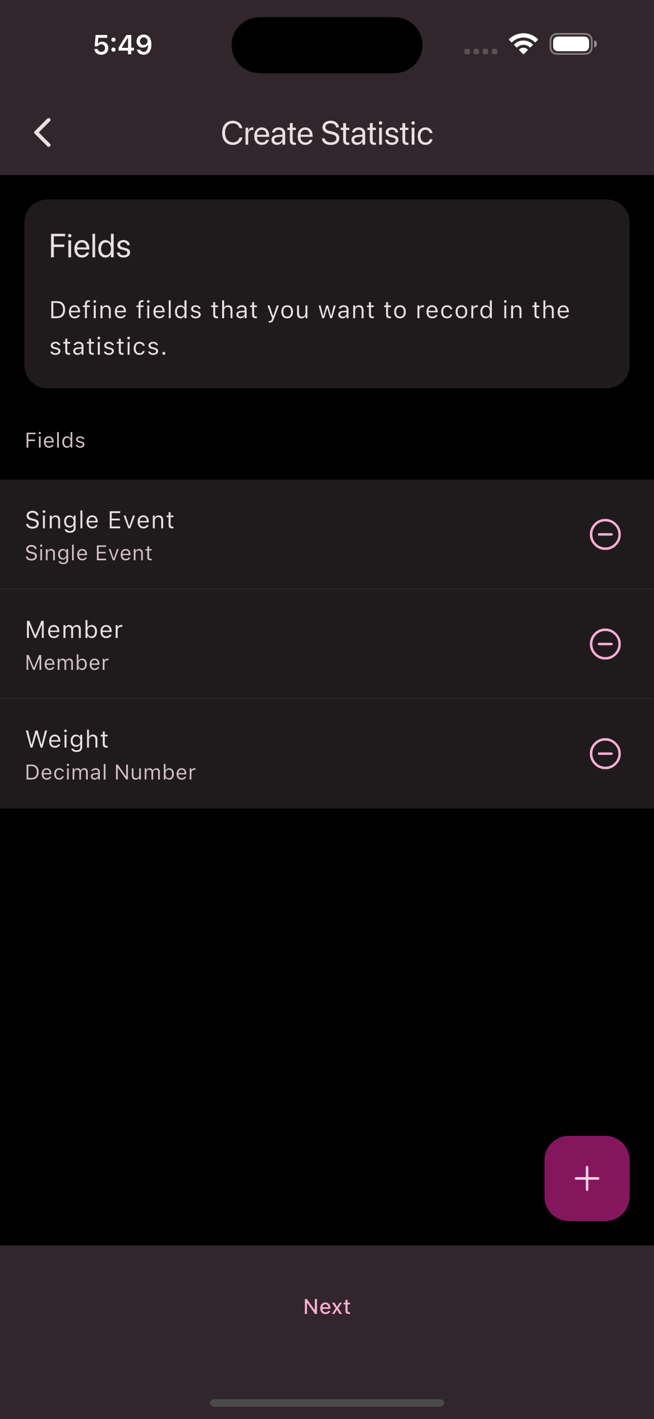 Define fields